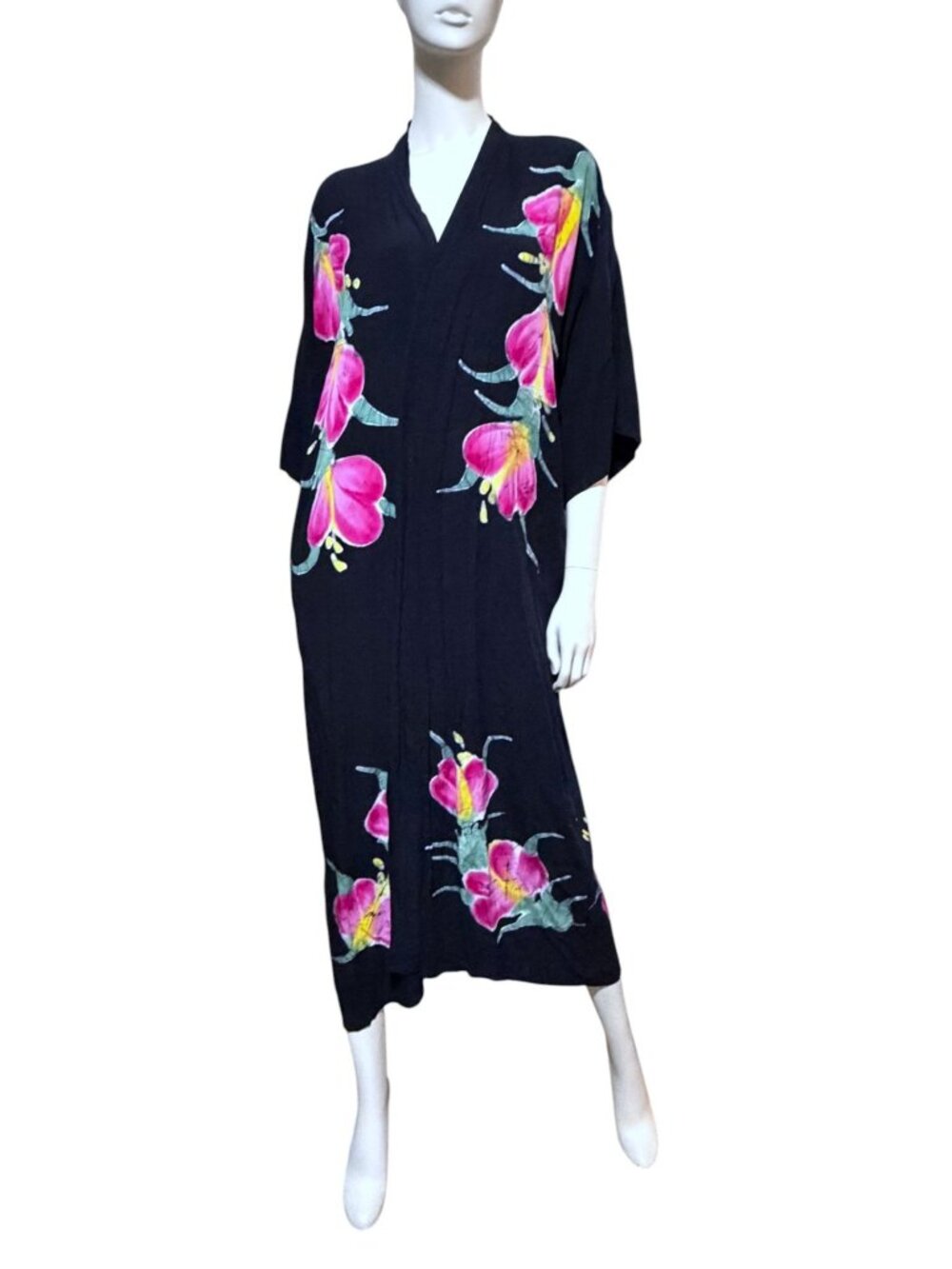 Vintage Batik Duster Jacket Cover Up Pockets Resort Cruise Pier 1 Pier One